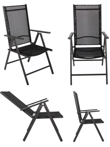 VCM  9 tlg Alu Gartenset Sitzgruppe Tisch Stühle 189 MA in Anthrazit