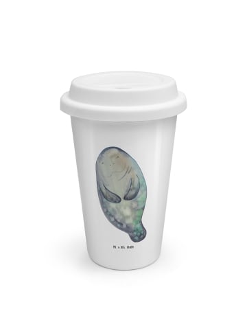 Mr. & Mrs. Panda Thermobecher Seekuh Happy ohne Spruch in Weiß