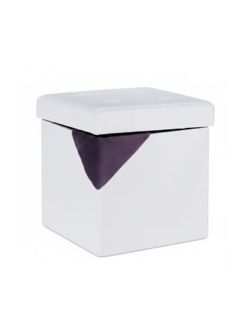 relaxdays Sitzhocker in Weiß - (B)37 x (H)38 x (T)37 cm