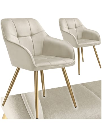 tectake Polstersessel gepolstert, in Samtoptik, gesteppt, 58 x 62 x 82 cm