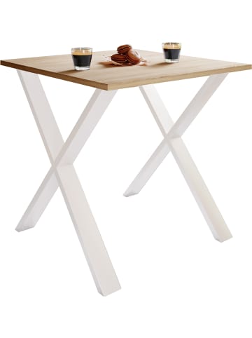 VCM  Premium Holz Esstisch Tisch Xona X Weiß in Sonoma-Eiche