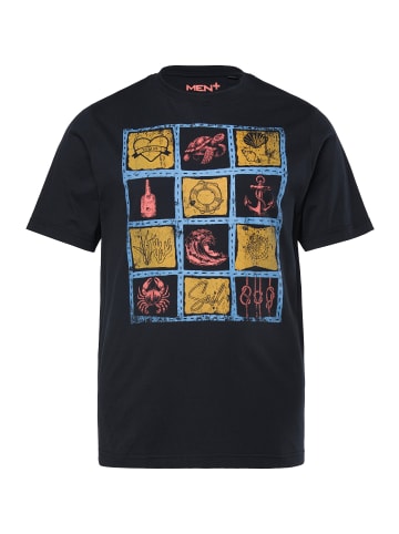 Men Plus Kurzarm T-Shirt in schwarz