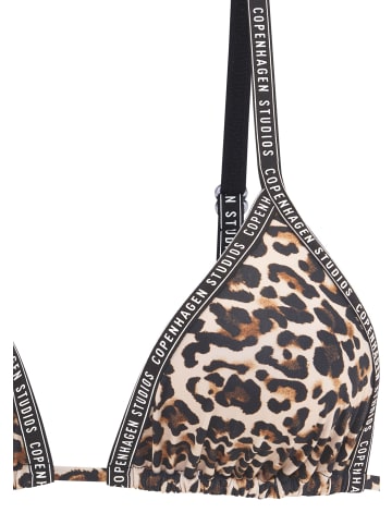 Copenhagen Studios Triangel-Bikini-Top in braun-bedruckt