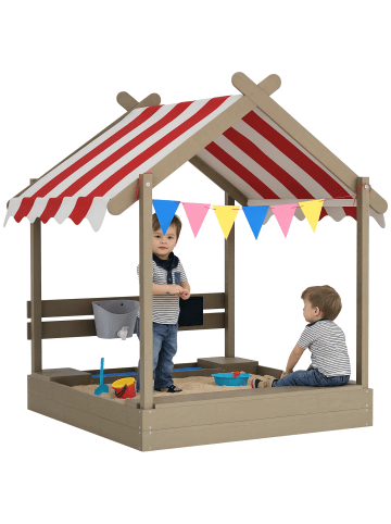 Outsunny Sandkasten 124L x 116B x 146H cm