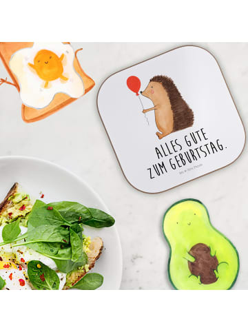 Mr. & Mrs. Panda Untersetzer für Gläser Igel Luftballon mit Spruch in Weiß