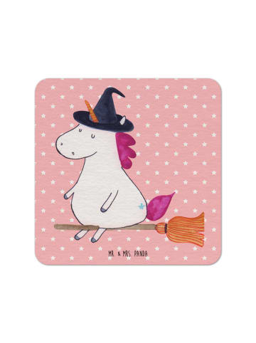 Mr. & Mrs. Panda Bierdeckel Einhorn Hexe ohne Spruch in Rot Pastell