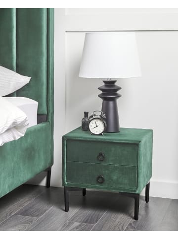 Beliani Nachttisch SEZANNE in Grün/Schwarz - (W) 44 x (H) 45 x (L) 38 cm