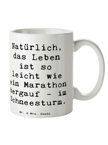 Mr. & Mrs. Panda Teetasse Spruch Leichtigkeit im Leben mit Spruch in Weiß