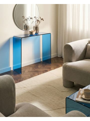 Beliani Konsolentisch KENDALL in Blau - (W) 90 x (H) 75 x (L) 30 cm