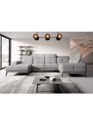 MF Design Nevido Recamiere Rechts in Mausgrau -  (L) 201 x (B) 350 x (H) 77 cm
