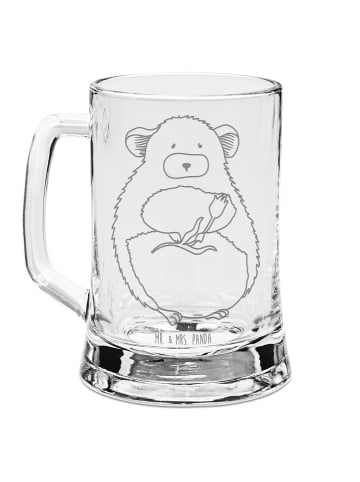 Mr. & Mrs. Panda Gravur Bierkrug Chinchilla Blume ohne Spruch in Transparent