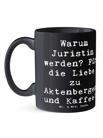 Mr. & Mrs. Panda Pott Spruch Juristin Liebe mit Spruch in Schwarz
