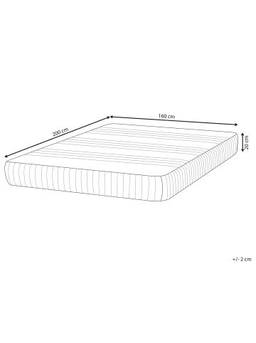 Beliani Matratze LATEX AIR 7 PLUS in Weiß/Grau - (W) 160 x (H) 20 x (L) 200 cm H3/4 Fest