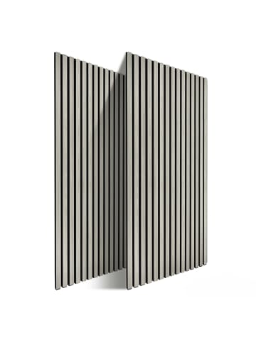 relaxdays 2 x Akustikpaneele in Hellgrau - (B)60 x (H)120 cm