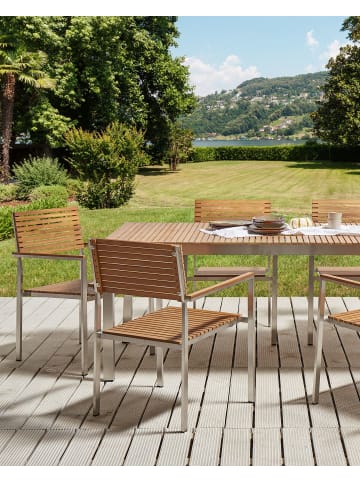 Beliani 6er-Set Esszimmerstuhl VIAREGGIO in Braun/Silber