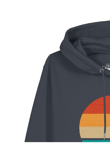 wat? Apparel Sweatshirt Retro Sunset Ocean in India Ink Grey