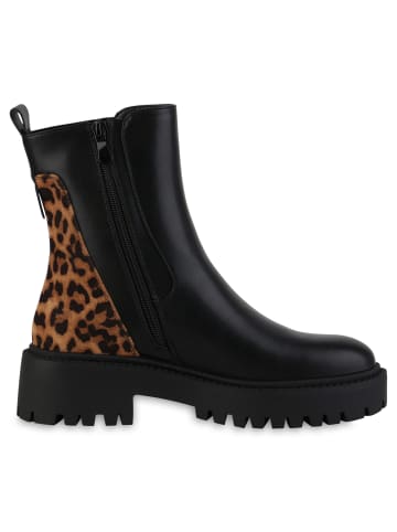 VAN HILL Klassische Stiefeletten Karen in Schwarz Leopard