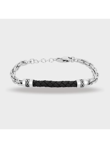 Adeliás Herren Armband aus Edelstahl 19+3 cm in schwarz