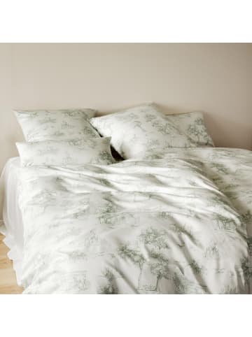 Elegante Bettwäsche Toile De Jouy in pistazie