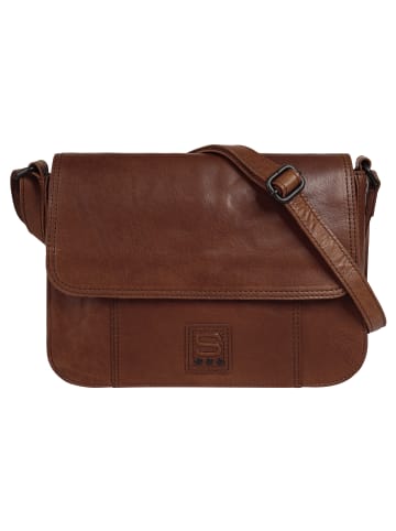 SPIKES & SPARROW Umhängetasche echt Leder in cognac