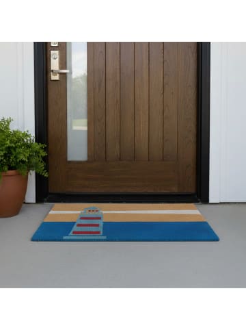 relaxdays Fußmatte "Leuchtturm" in Bunt - 80 x 50 cm