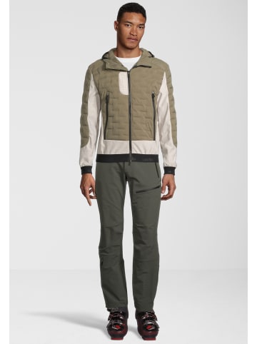 rh+ Isolationsjacke 5 Elements Hybrid Hoody in kaluga -light grey melange-black