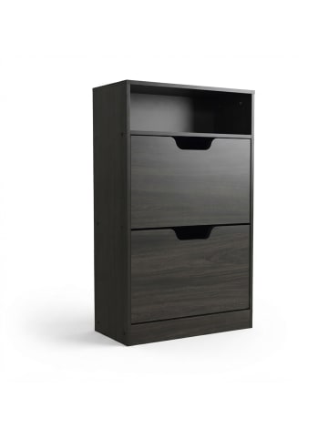 relaxdays Schuhschrank in Grau - (B)80 x (H)102 x (T)24 cm