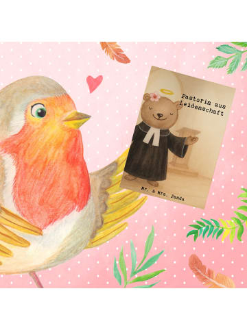 Mr. & Mrs. Panda Klappkarte Pastorin Leidenschaft Design mit Spruch in Weiß