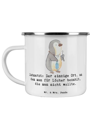 Mr. & Mrs. Panda Tasse Zahnarzt Lochgebühr mit Spruch in Weiß