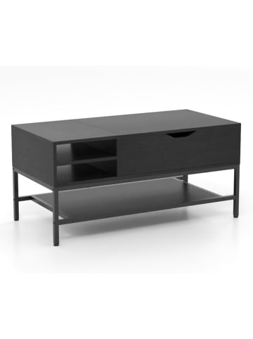 COSTWAY Couchtisch höhenverstellbar 100 x 49,5 x 47,5 cm in Schwarz