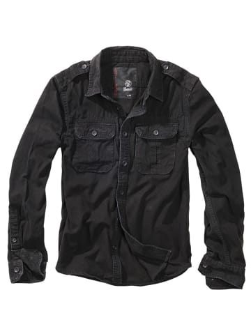 Brandit Hemd "Vintage Shirt Long Sleeve" in Schwarz