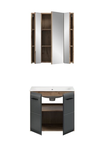 ebuy24 Badmöbelset Ice Schwarz 60 x 46 cm