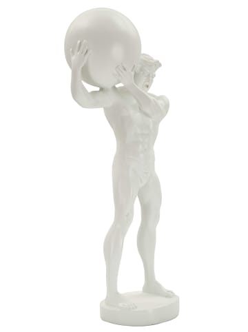 Mauro Ferretti Mann aus weißem Kunstharz, 18 x 12,5 x 50 cm