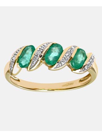 Diamant L'éternel Eternity-Ring aus 375 Gelbgold mit Diamant mit Smaragd