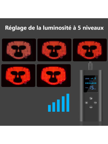 Paloma Beauties LED-Gesichtsmaske Lichttherapie 7 Farben in Schwarz
