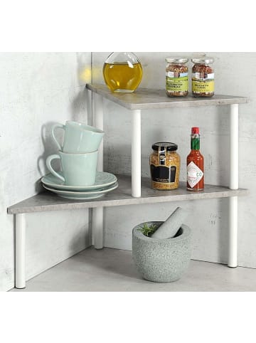 Kesper Eck-Küchenregal mit 2 Ebenen in Grau, (B) 38 x (H) 38 x (L) 53 cm