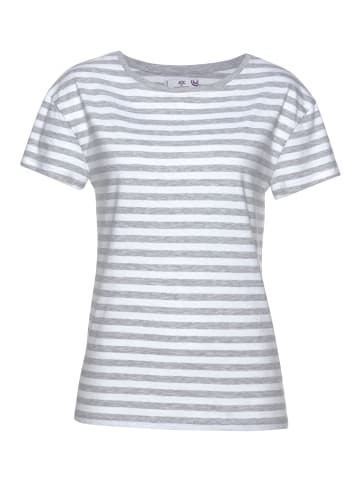 AJC T-Shirt in weiß-hellgrau-gestreift