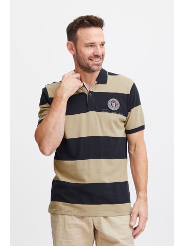 FQ1924 Poloshirt FQPeter stripe polo shirt w badge in Beige
