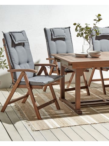 Beliani 6er-Set Gartenstuhl AMANTEA in Braun/Grau