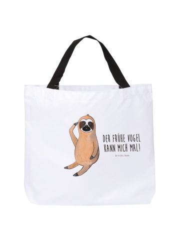 Mr. & Mrs. Panda Reisetasche Faultier Vogel mit Spruch in Weiß