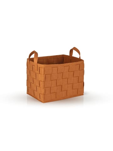 N8WERK Aufbewahrungskorb Filz 40cm rostbraun mit Henkel Braun