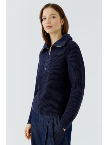 Oui Troyer-Pullover aus Baumwollmischung in Dark Blue