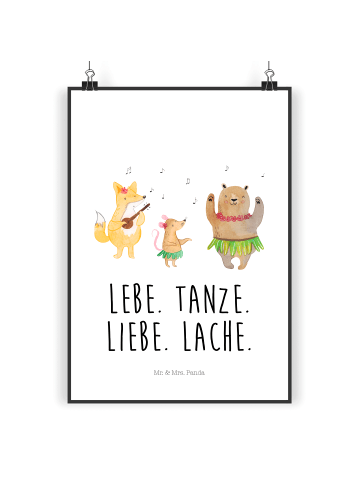 Mr. & Mrs. Panda Poster Waldtiere Aloha mit Spruch in Weiß