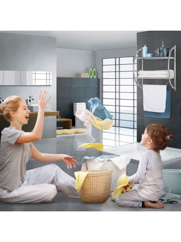 COSTWAY Handtuchablage 2 Ablagen in Silber