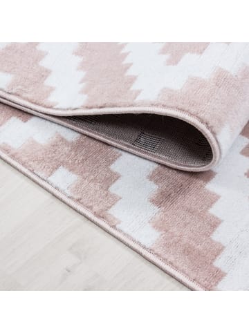 KADIMA DESIGN Teppich Kurzflor Waschbar Geometrisch INN Strapazierfähig OEKO-TEX in Pink