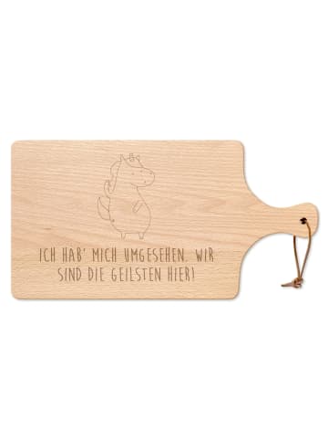 Mr. & Mrs. Panda Brotzeitbrett Einhorn Mann mit Spruch in Transparent