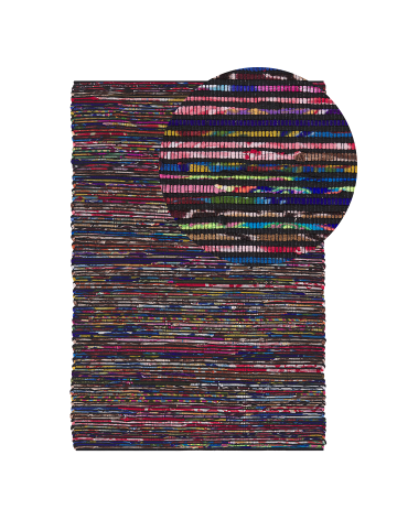 Beliani Kurzflor BARTIN in Bunt/Schwarz/Grün - (W) 140 x (H) 1 x (L) 200 cm