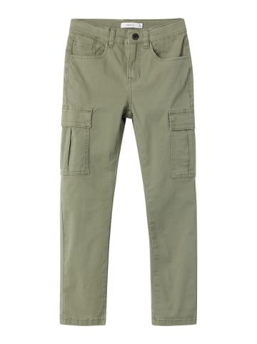 name it Cargo Stoffhose Stretch Chino Denim Pants NKFROSE in Grün