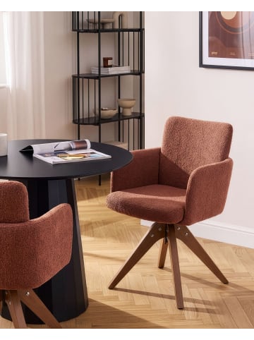 Beliani 2er-Set Esszimmerstuhl EVELYN in Orange/Braun
