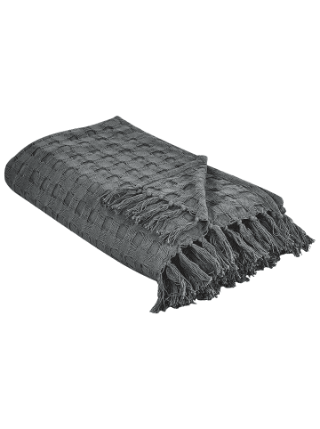 Beliani Tagesdecke BERE in Grau - (W) 200 x (H) 1 x (L) 220 cm